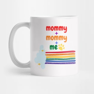 two moms and me with dog Mug